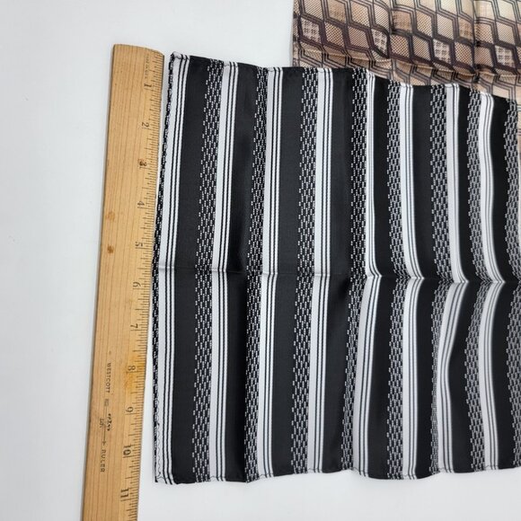 NWOT LOT X2‎ Unbranded Classic Career Polyester 10.5" Pocket Square - Picture 2 of 2